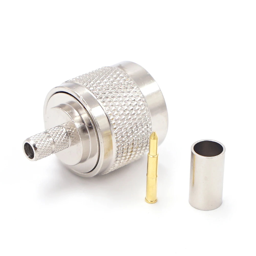 10 teile/los N Typ stecker Crimp RF Koaxial Stecker für RG58 LMR195 RG400 RG142 LMR200 Kabel – Detail 2
