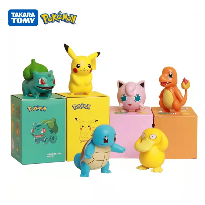 

Original Set Pokemon Figure Pikachu Charmander Squirtle Bulbasaur Pocket Monster High Quality Anime Toy Model Kids birthday Gift