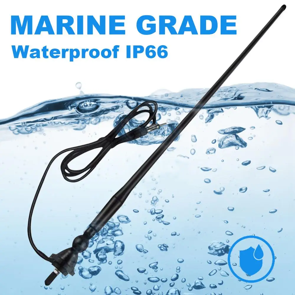 Waterproof Marine Boat Radio Antenna Rubber Duck Dipole Flexible Marine FM AM Modulators White For ATV UTV RV Car Yacht Tractor