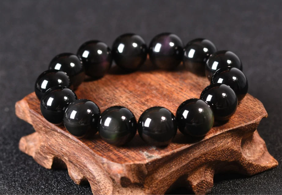 Blazing obsidian stretch bracelet vintage punk folk hip-hop rock fashion bracelet jewelry