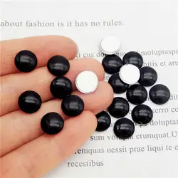 20-50pcs Glass Round Cabochons Cameo Black Flatback Dome for Jewelry Making Craft Toy DIY Findings 6mm 8mm 10mm 12mm 15mm