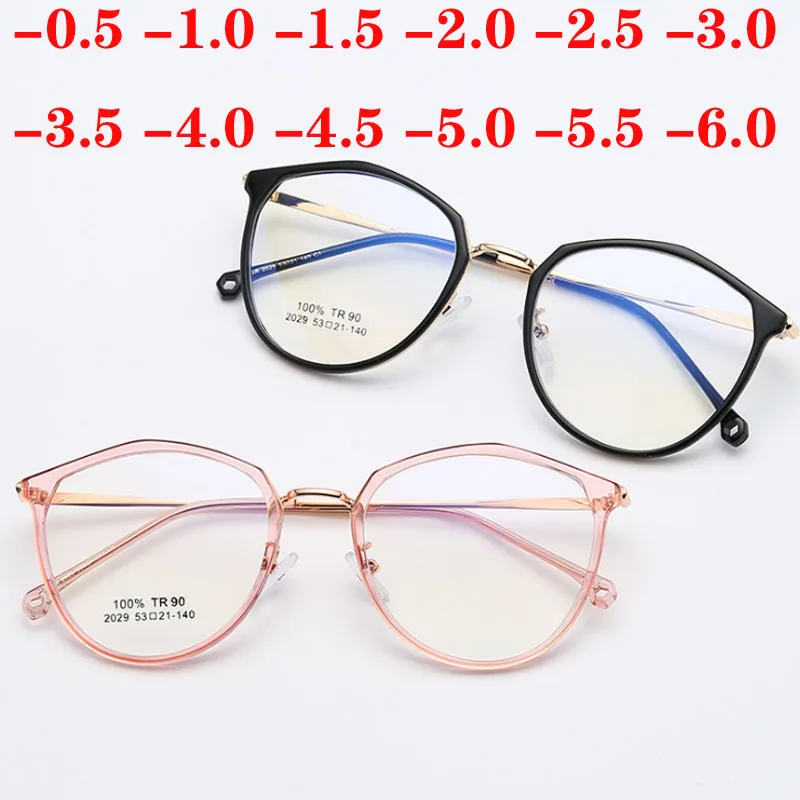 

Metal Polygon Finished Myopia Glasses Women 1.56 Aspherical Lens Customize Prescription Eyeglasses Men 0 -0.5 -0.75 -1.0 To -6.0