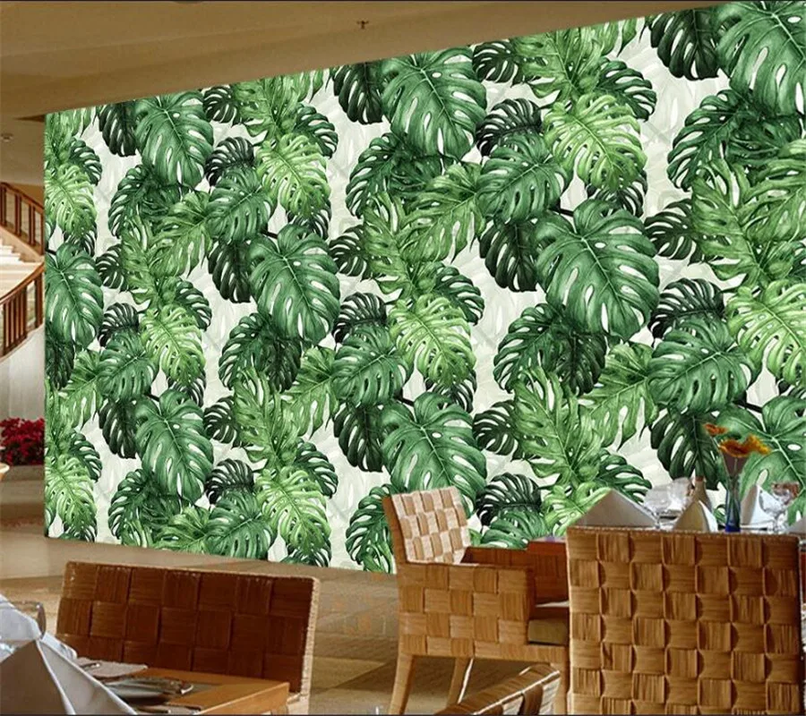 

wellyu Customized large murals fashion home decoration tropical rainforest TV living room wall wallpaper papel de parede