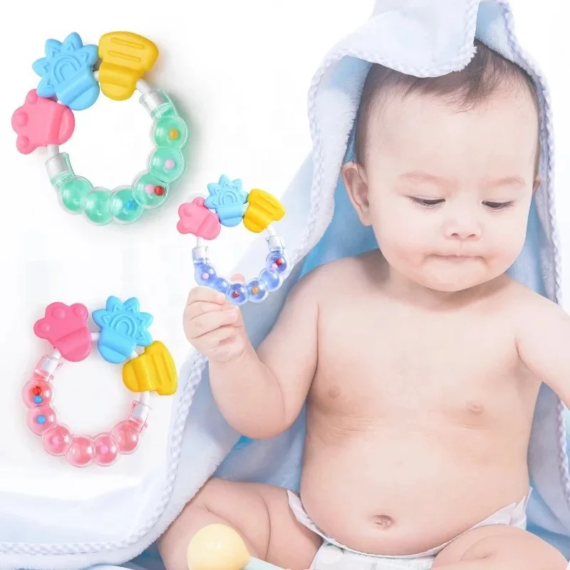 

Baby Items Teether Baby Teeth Stick Food-grade Silicone Boiled Babies to bite bell bite plastic children's toys Teething