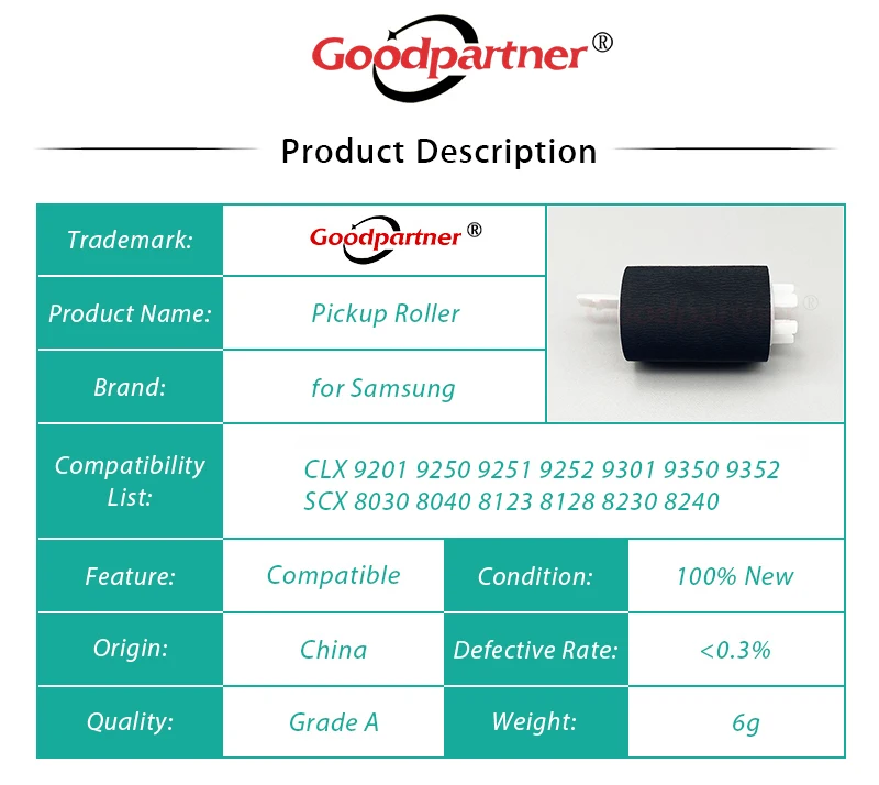 HP用JC93-01092Aピックアップローラー,e72525 e72530 e72535 m72625 m72630 e82540 e82550 e82560 e87640 e87650 e87660
