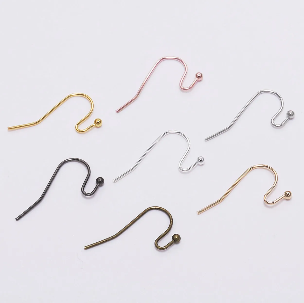 

21x16mm Earring Hooks Gold Color Silver Color Bronze Color Metal Ball Pin Clasps for Jewelry Earring Making Findings Supplies