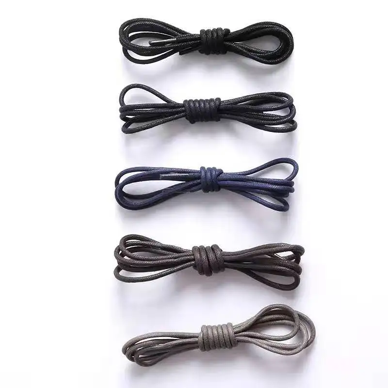 1Pair Waxed Cotton Round Shoe laces Leather Waterproof ShoeLaces Martin Boots Shoelace Sports Shoestring 60/80/100/120/140CM