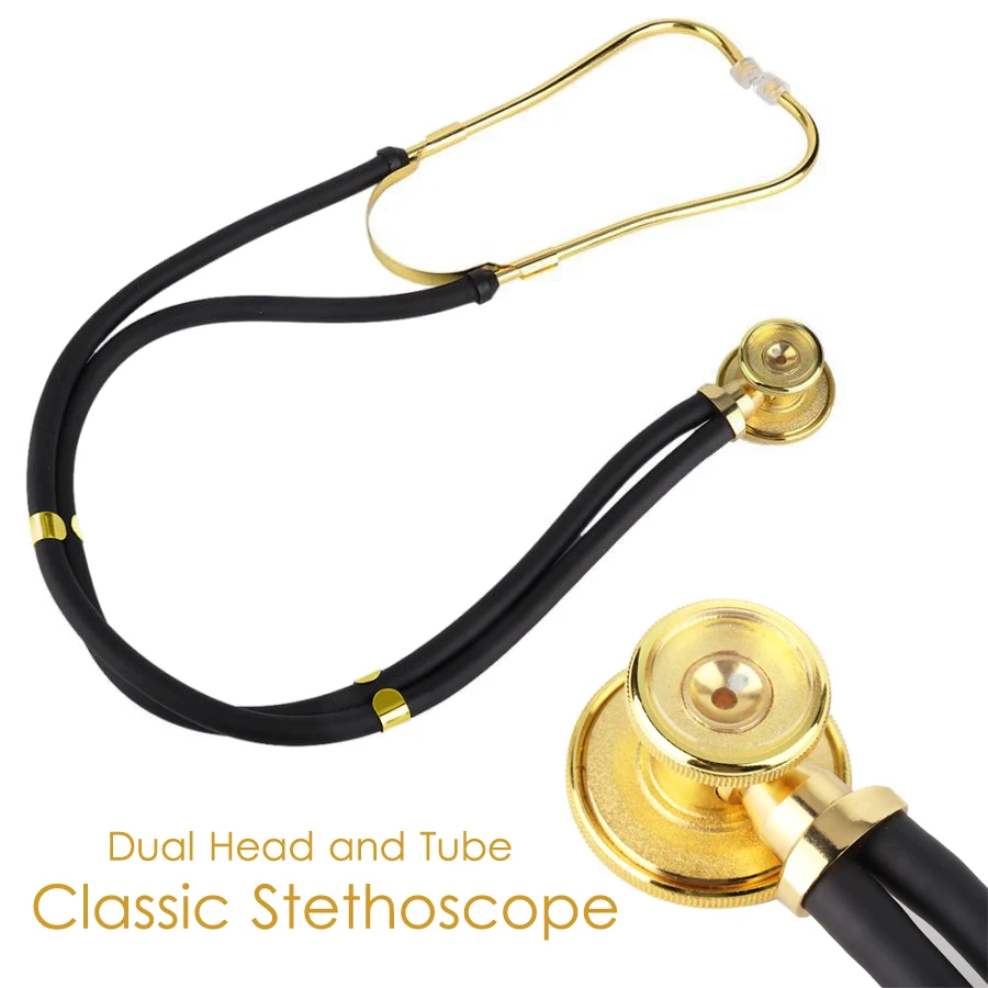 Classic Professional Medical Sprague Rappaport Doctor Adult Nurse Cardiology Estetoscopio Dual Head Gilt Clinic Cute Stethoscope