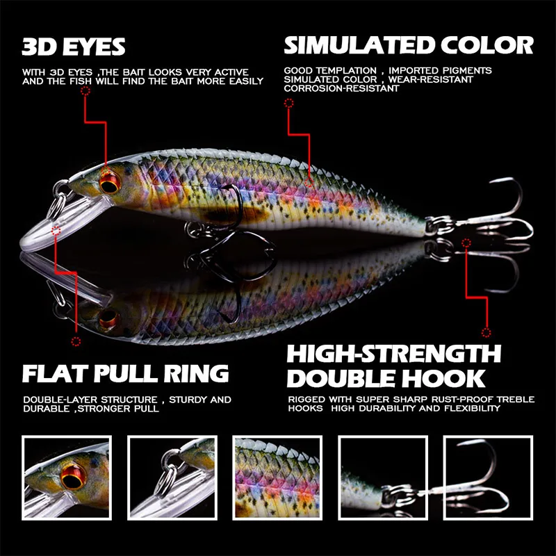 Agoie 55mm/3g przynęta wędkarska jakość Mini Minnow przynęta plastikowa twarda przynęta Pesca sztuczne szczupaki woblery Crankbait przynęta na ryby — zdjęcie 5