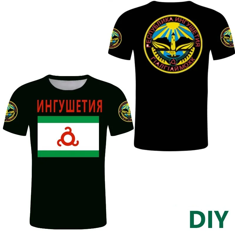 Ingushetia Republic short sleeve custom t shirt Russian print text diy Ingush Independent Federation Ingushetiya clothing