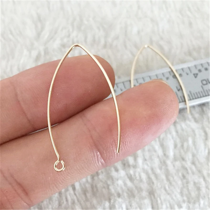 14K Gold Filled 32.0mm V Shape Ear Wire .030" (.76mm) Gold Ear Wire do tworzenia biżuterii Handmde DIY Kolczyki Akcesoria