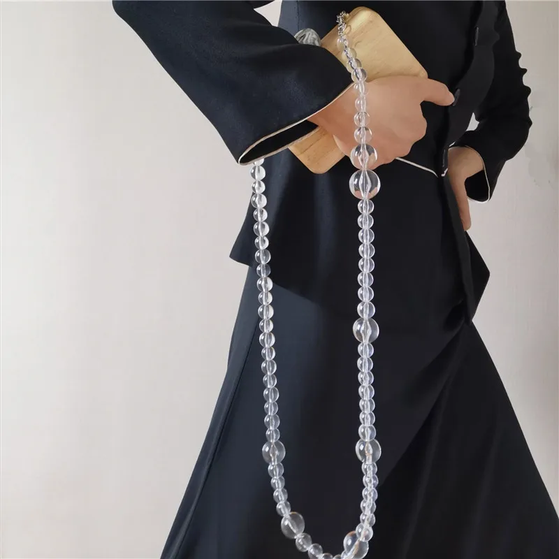 [wonder lamer] 2021 new design acrylic transparent chunky clear beads cross body chain