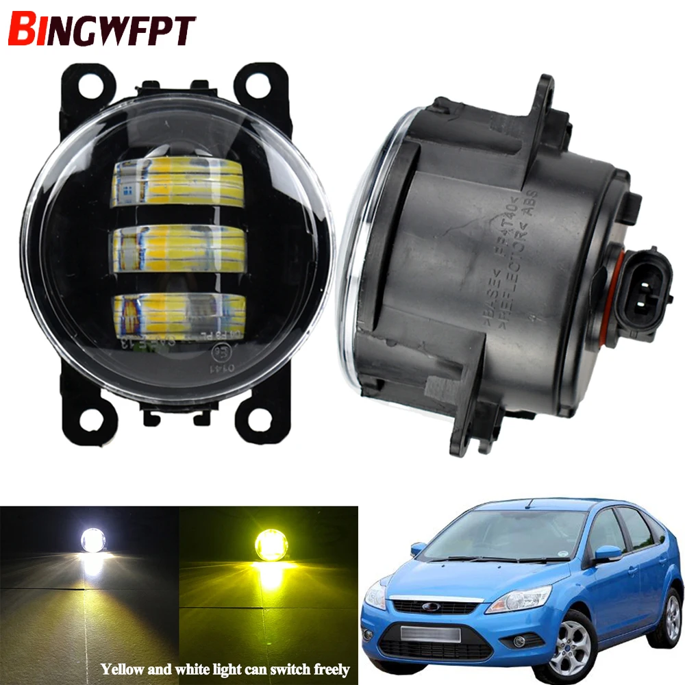 

2PCS For Ford Focus MK2 MK3 2004-2015 Car H11 LED Bulb Front Fog Light + Angel Eye Daytime Running Light DRL 12V