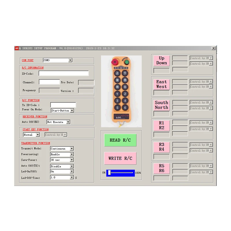 Q1000 Q1010 LCC Hydraulic Crane Waterproof Wireless Remote Control for Radio 433MHZ or 315MHZ Support Customization