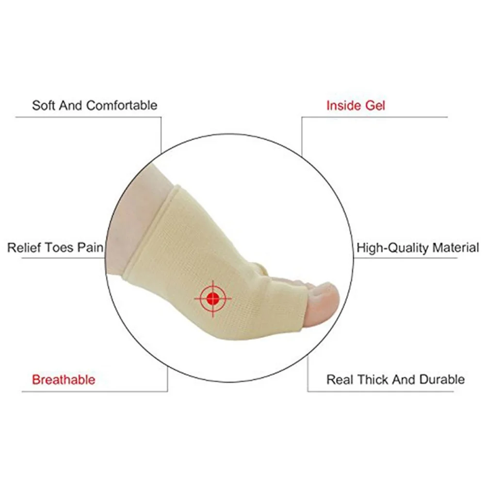 1Pair Hallux Valgus Correction Braces Big Toe Separators Orthopedic Bunion Corrector Socks Toes Separator Size S/L