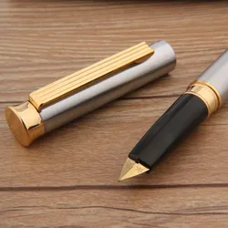 Brand Metal Yong Sheng 765 Fountain Pen Retro Duckbill Nib Stainless Steel Golden Stationery Office School Supplies