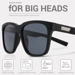JULI Square Oversized Polarized Sunglasses for Big Heads Men Retro Vintage Sun Glasses UV Protection Fishing Eyewear MJ8023