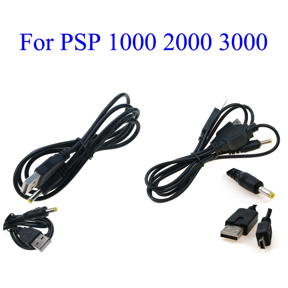 2 in 1 USB Charger Cable For PSP 1000 2000 3000 Charging Transfer Data Powe Cord For Sony PSP 2000 Power Cable Game Accessory