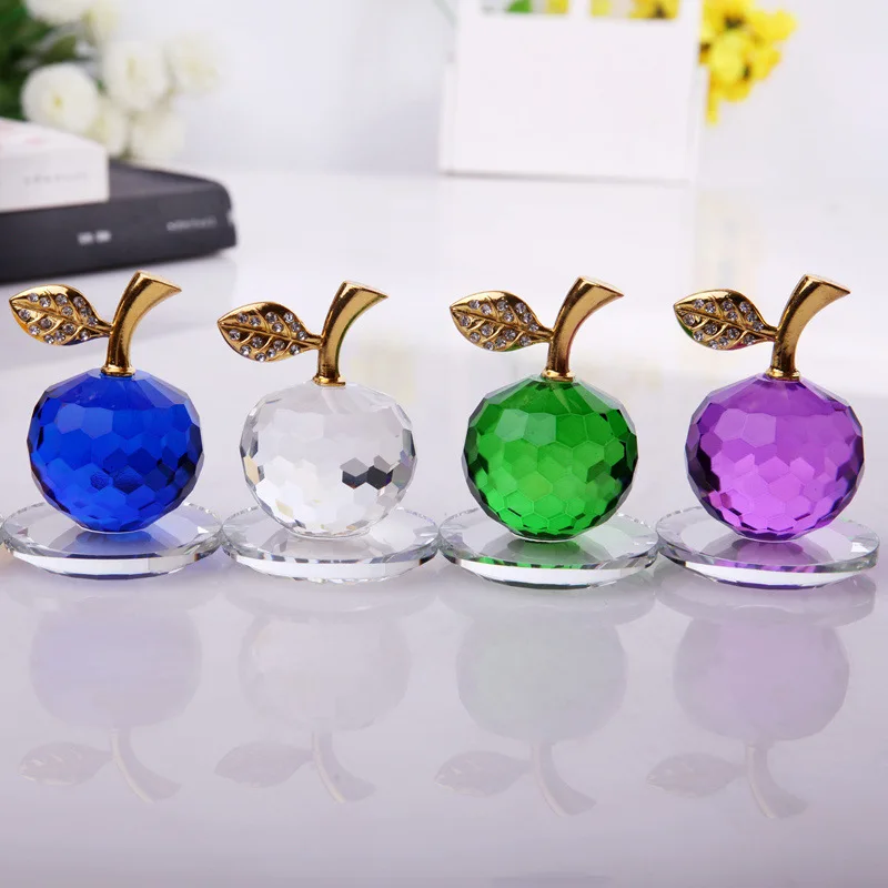 K9 Crystal Apple Christmas Eve Christmas Colored Crystal Craft Souvenir Gift Mobile Phone Counter Decoration Decoration