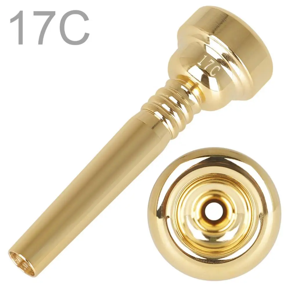 17C Trumpet Mouthpiece Brass Gold Plated Professional Trumpet Mouthpiece with Rich Tone Woodwind Instruments