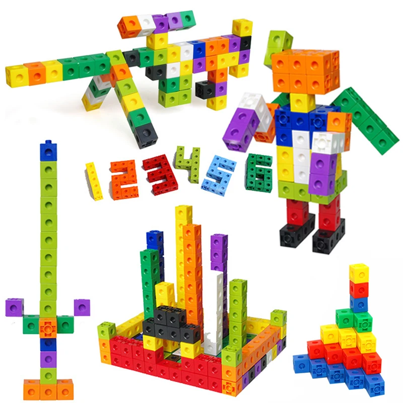 100pcs-400pcs 2cm linking cubes Brick DIY toys colorful building blocks gifts for children Learning and Educational toys