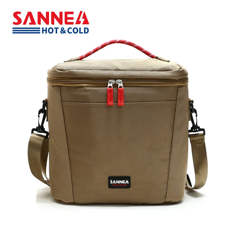 SANNE New Style 10L Portable Thermal Insulated Lunch Bag 600D Thickened Waterproof Oxford Cloth Box Cooler Reusable Picnic Bag