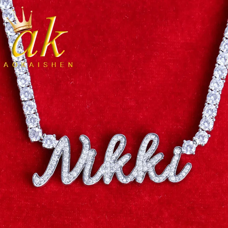 

Custom Name Necklace for Women Choker Real Gold Plated Chain Hip Hop Jewelry