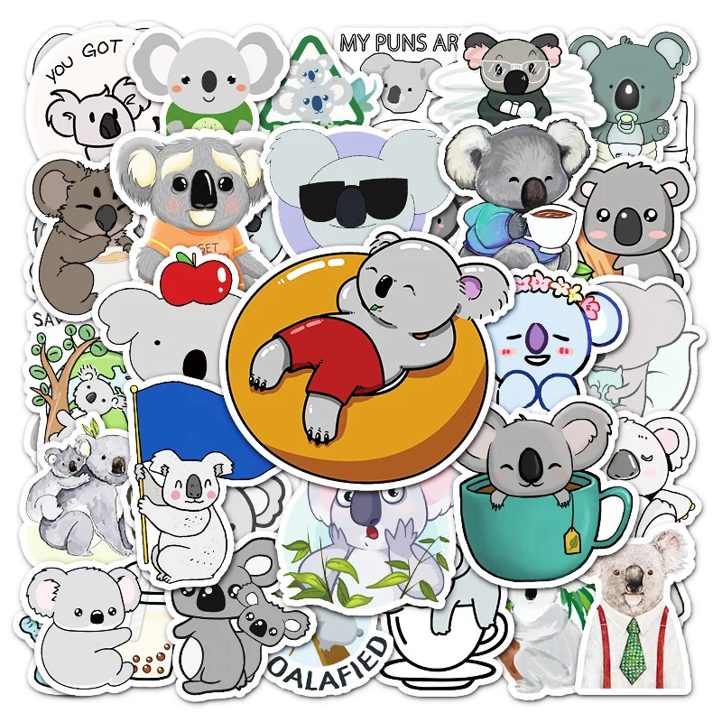 

10/30/50pcs/pack Cute Animal Koala Cartoon Graffiti Stickers Aesthetics Laptop Phone Water Bottle Luggage Sticker Decal Kid Toy