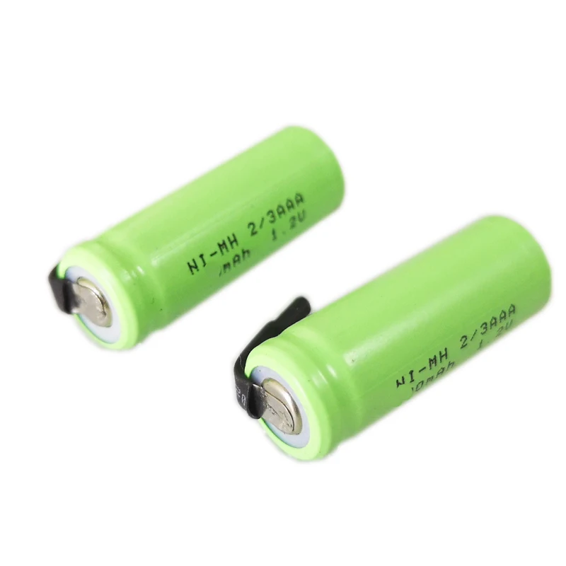 1.2V 2/3AAA akumulator NI-MH 2/3 AAA akumulator NIMH 350mAh 10mm * 29mm z zakładkami do lutowania