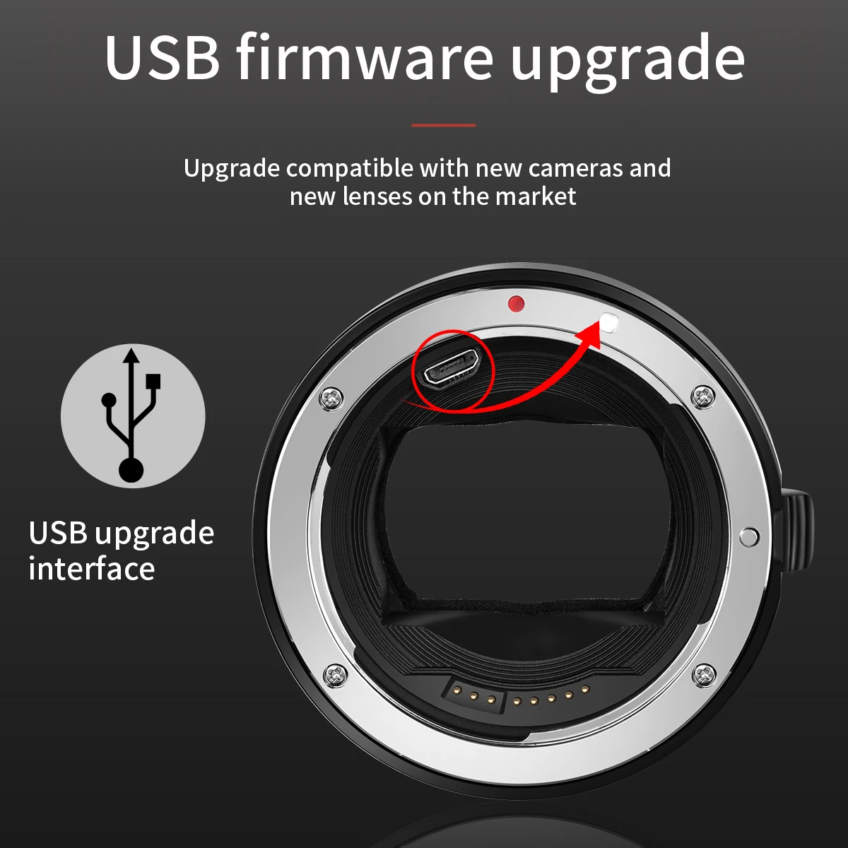 Obiettivo EF/EF-S all'adattatore astuto del supporto T di Sony E, anello dell'adattatore dell'obiettivo del fuoco automatico per l'obiettivo EF/EF-S di Canon al CEF-SE della macchina fotografica del supporto di Sony E