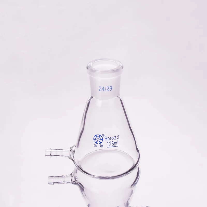 

Filtering flask with Lower tube,Capacity 125ml,Joint 24/29,Triangle flask with tubules,Lower tube conical flask