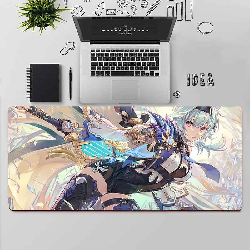 Tapis de Souris Grand Tapis De Souris PC Gamer Ordinateur Tapis de Souris Grand Tapis De Souris Genshin L'impact Cluf Tapis de Bureau De Clavier Tapis de Souris Tampon