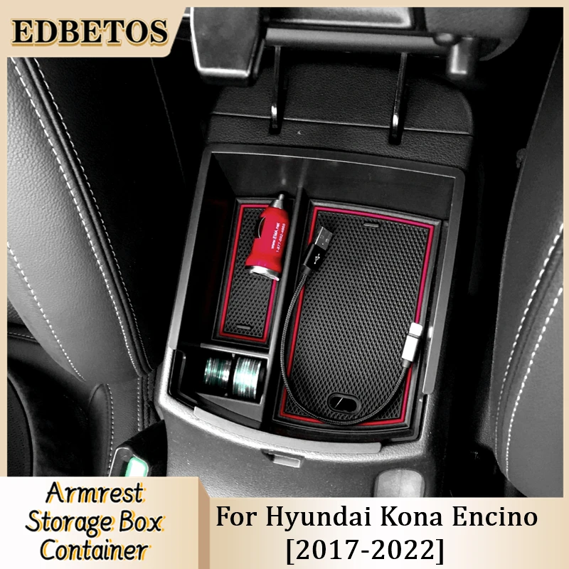 

Car Central Armrest Storage Box Secondary Storage Center Console Organizer For Hyundai Kona Encino 2018 2019 2020 2021 2022 2023