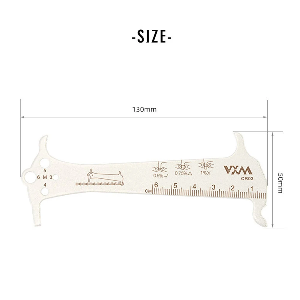 Indicador de desgaste de cadena de bicicleta MTB, regla, comprobador de medición de cadenas, herramienta de reparación de ciclismo, calibrador de piezas de ciclismo