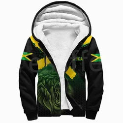 Tessffel Reggae County Flag Africa Jamaica King Emblem Lion 3DPrint Men/Women Winter Coat Zipper Fleece Hoodies Casual Jacket A1