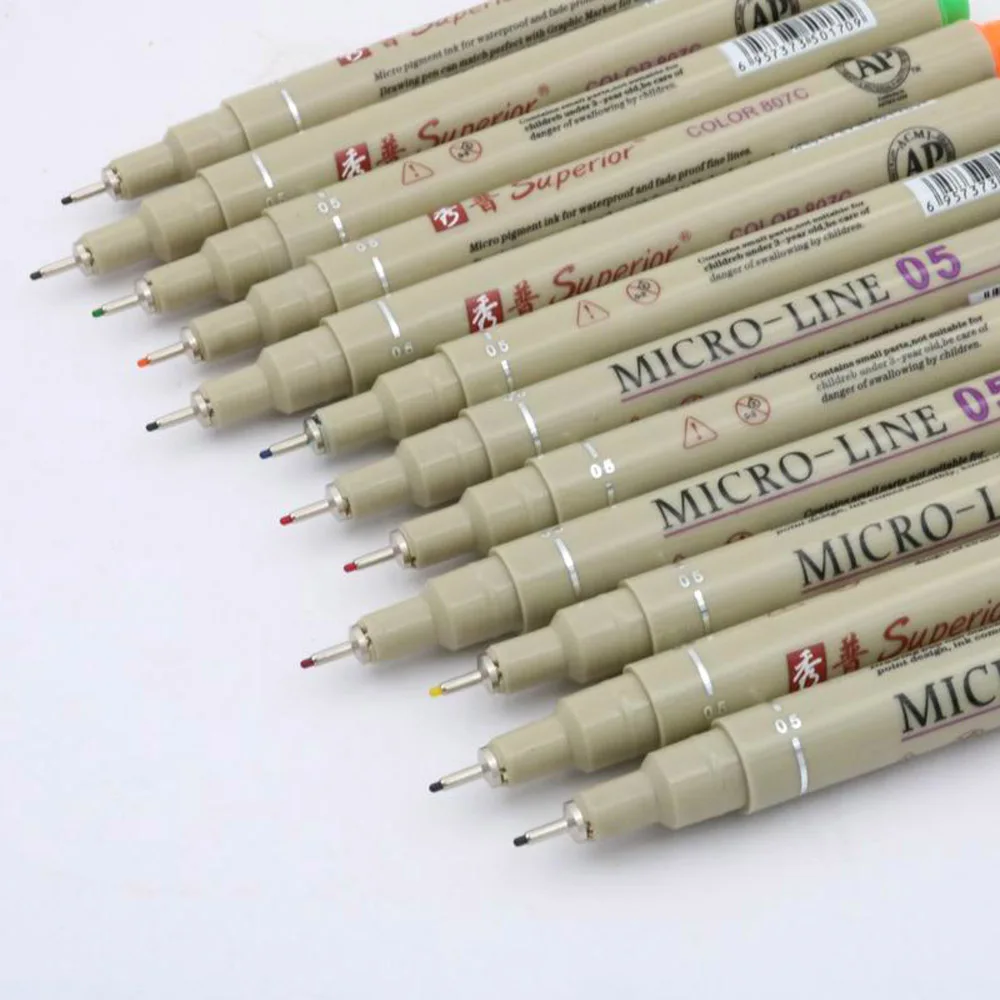 1pc colors Drawing Art marker pen design sketch micron fine point pen 0.5mm fineliner Drawing Painting Stationery Supplies