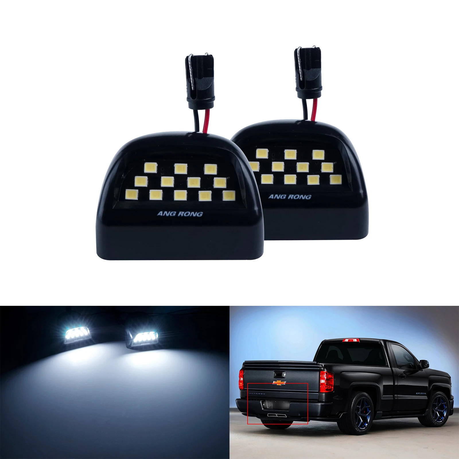 2x LED License Number Plate Light For Chevy Avalanche Silverado Suburban GMC Sierra Yukon XL 1500 2500 3500 Cadillac Escalade