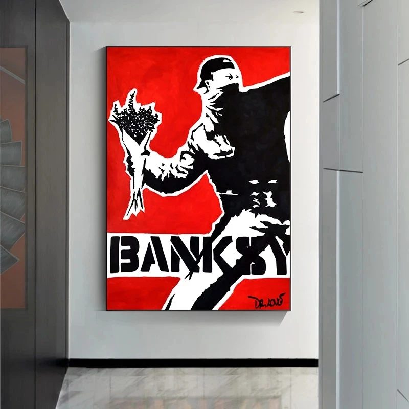 Modern Whimsical Girl Canvas Painting Graffiti Art Poster and Print Wall Art Picture for Living Room
