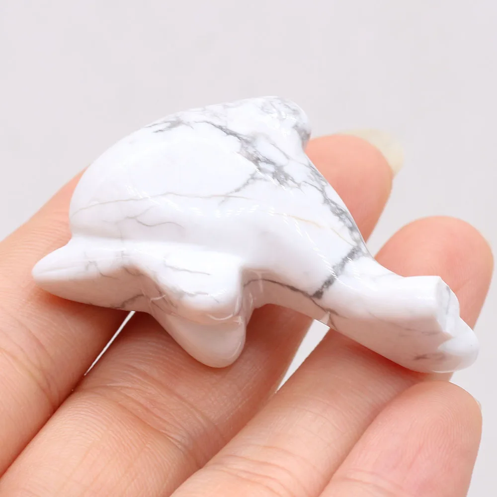 30x48mm Dolphin Natural Tiger Eye Stone Rose Quartz White Turquoise Ornament Bedroom Office Car Decoration Gift