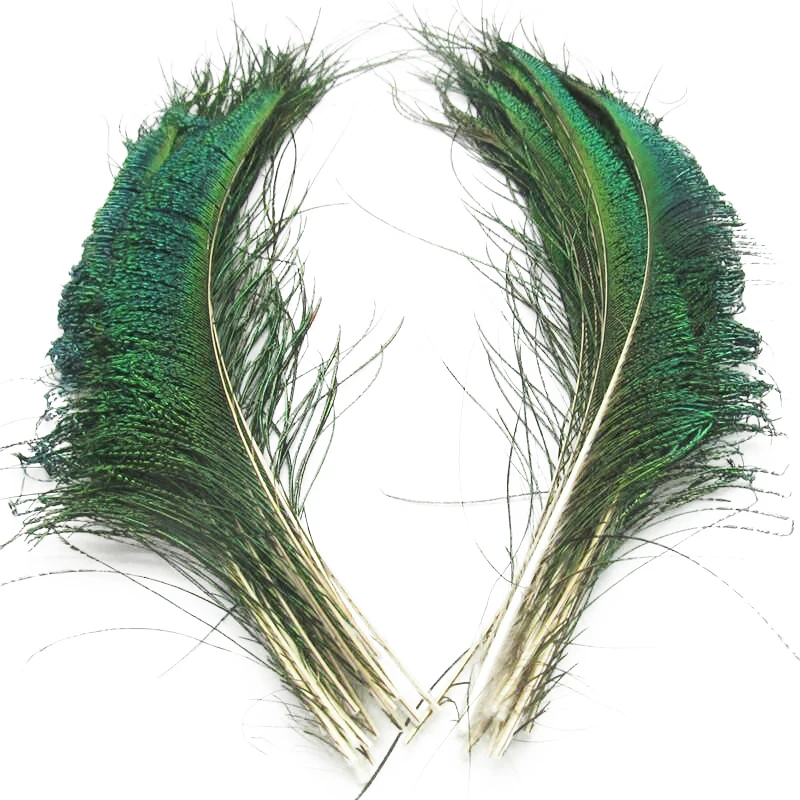 50Pcs Natural Peacock Sword Feathers for Crafts 30-35cm/12-14