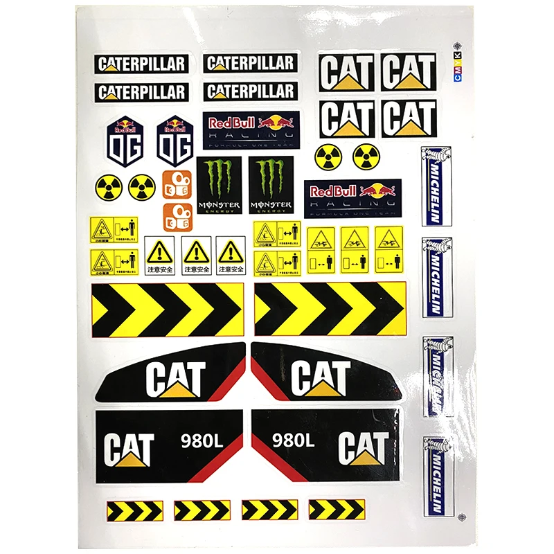 Escavadeira Engenharia Veículo Modelo Adesivo, 980L A40G WA470 Adesivo, 1/14 Carregador