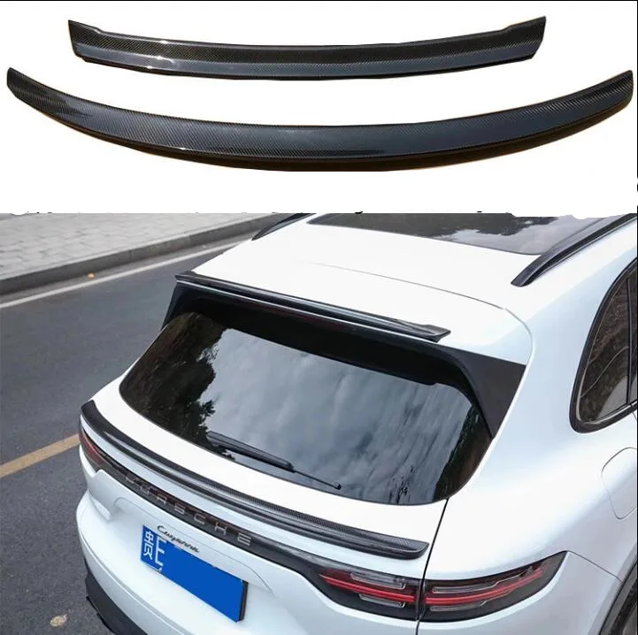 Hot! Spoiler For Porsche Cayenne 2018 2019 2020 2021 Roof Top Wing Lip Tail Trunk Spoilers Real Carbon Fiber