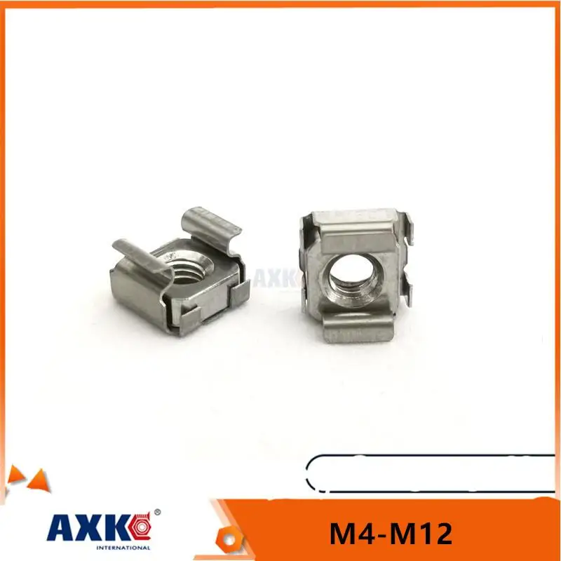 1/2/5/10pcs M4 M5 M6 M8 M10 M12 A2-70 304 Stainless Steel Square Clip Floating Cage Nut for Server Cabinet Shelf Rack Mount