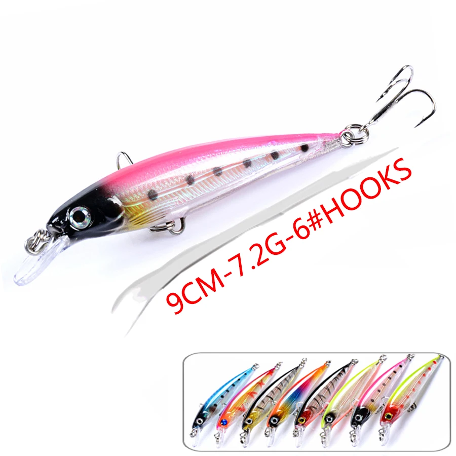 1PCS crankbait Minnow wobbler for fishing lure/tackle/accessories Hard Bait Artificial Jig Pesca 3d Eyes Swimbait Bass Pike Sea