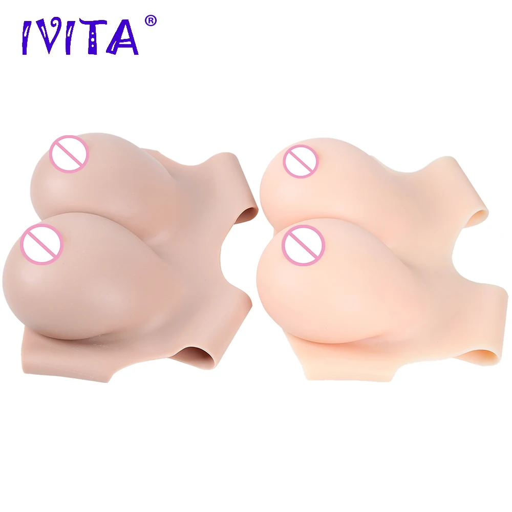 IVITA Artificial Realistic Silicone Fake Breasts Crossdressing Boobs For Crossdresser Transgender Drag Queen Shemale Cosplay