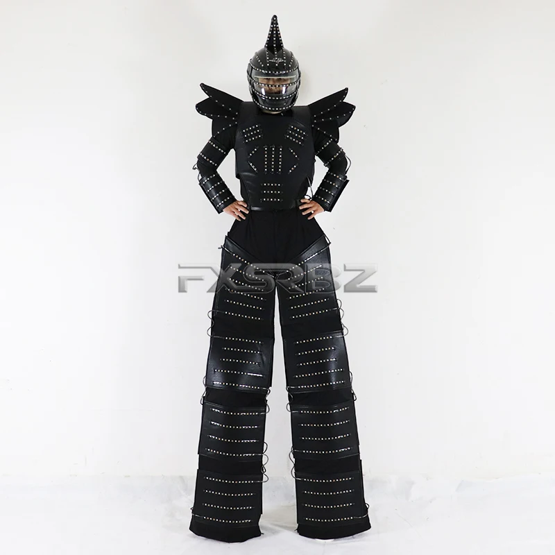 Full Color Pixel LED Robot Costume Clothes Light Up Stilts Walker Clothing Helmet Laser Gloves LED Luminous Jacket Suit