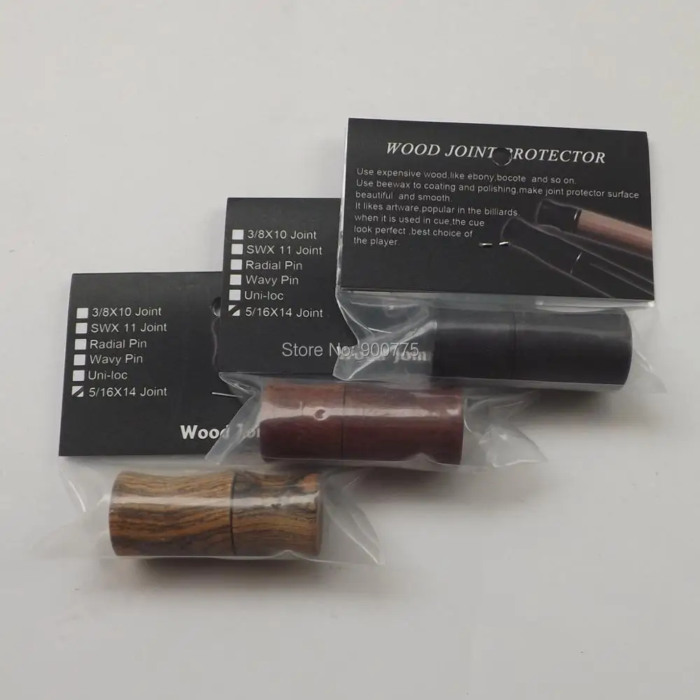 Houten Pool Cue Joint Protectors Voor 5/16-14 Biljart Keu Ebbenhout/Bocote/Redwood (Optioneel)