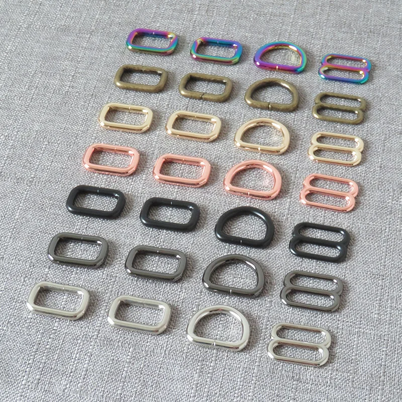 100Pcs/Lot Inner Width 20mm Metal Hardware Pet Dog Martingale Collar Loop Accessory D Ring Rectangular Buckle Bag Straps Clasp