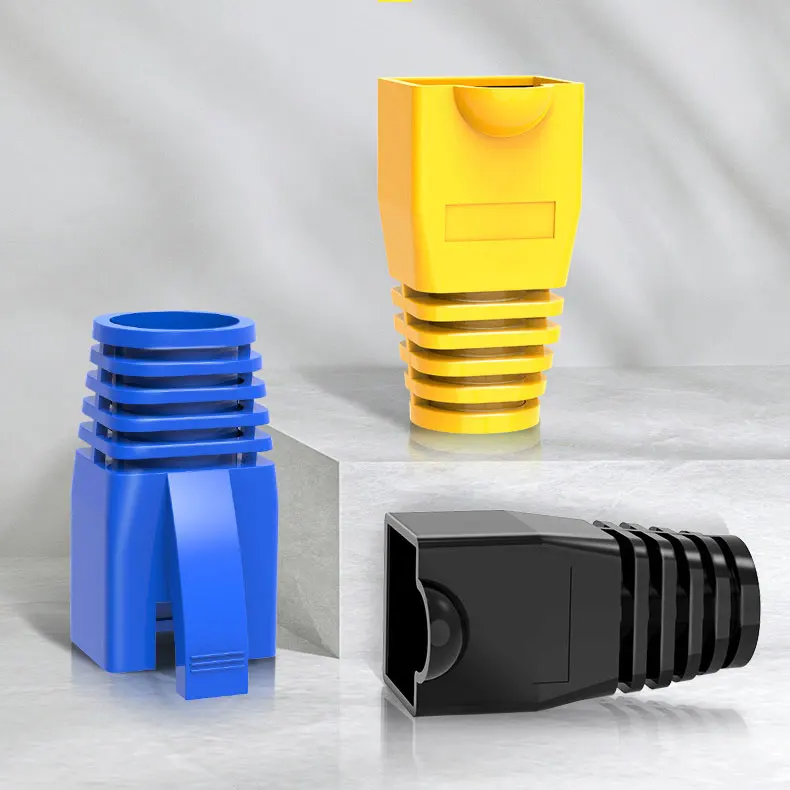 ZoeRax 50 Stück RJ45 Ethernet-Netzwerkkabel-Zugentlastungshülsen, Kabelstecker-Abdeckungen für CAT8, CAT7, CAT6A (Außendurchmesser: 7,0 mm ~ 8,5 mm) – Detail 1