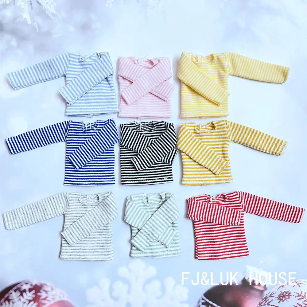 1 pz NEW Blyth Doll's Cotton T-shirt Stripe camicia a maniche lunghe per Pullip Blyth 1/6 accessori per bambole vestiti